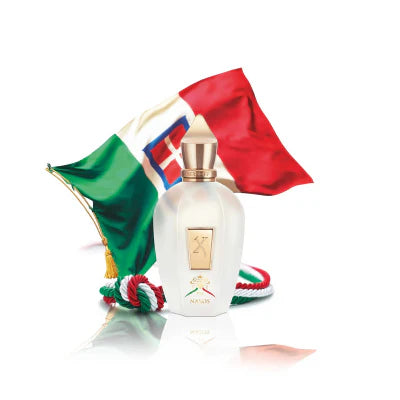 Parfum de niche italien de la maison xerjoff Naxos incontournable avec le drapeau italien
