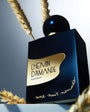 Flacon Chemin d’Amande de Une Nuit Nomade — parfum gourmand unisexe mêlant amande fraîche et blé doré en tête, un cœur riche de vanille bourbon crémeuse, posé sur un fond chaud de benjoin. Un sillage doux, enveloppant et réconfortant.