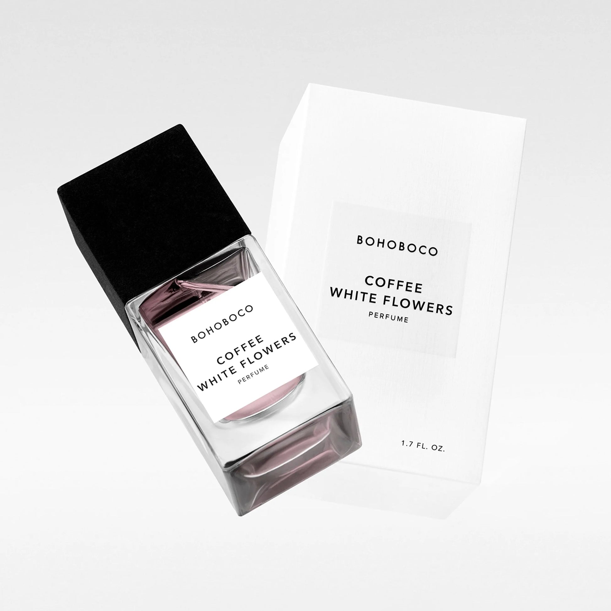 Coffee White Flowers de Bohoboco – parfum gourmand floral mêlant café, fleurs blanches, vanille, rhum doré, cacao