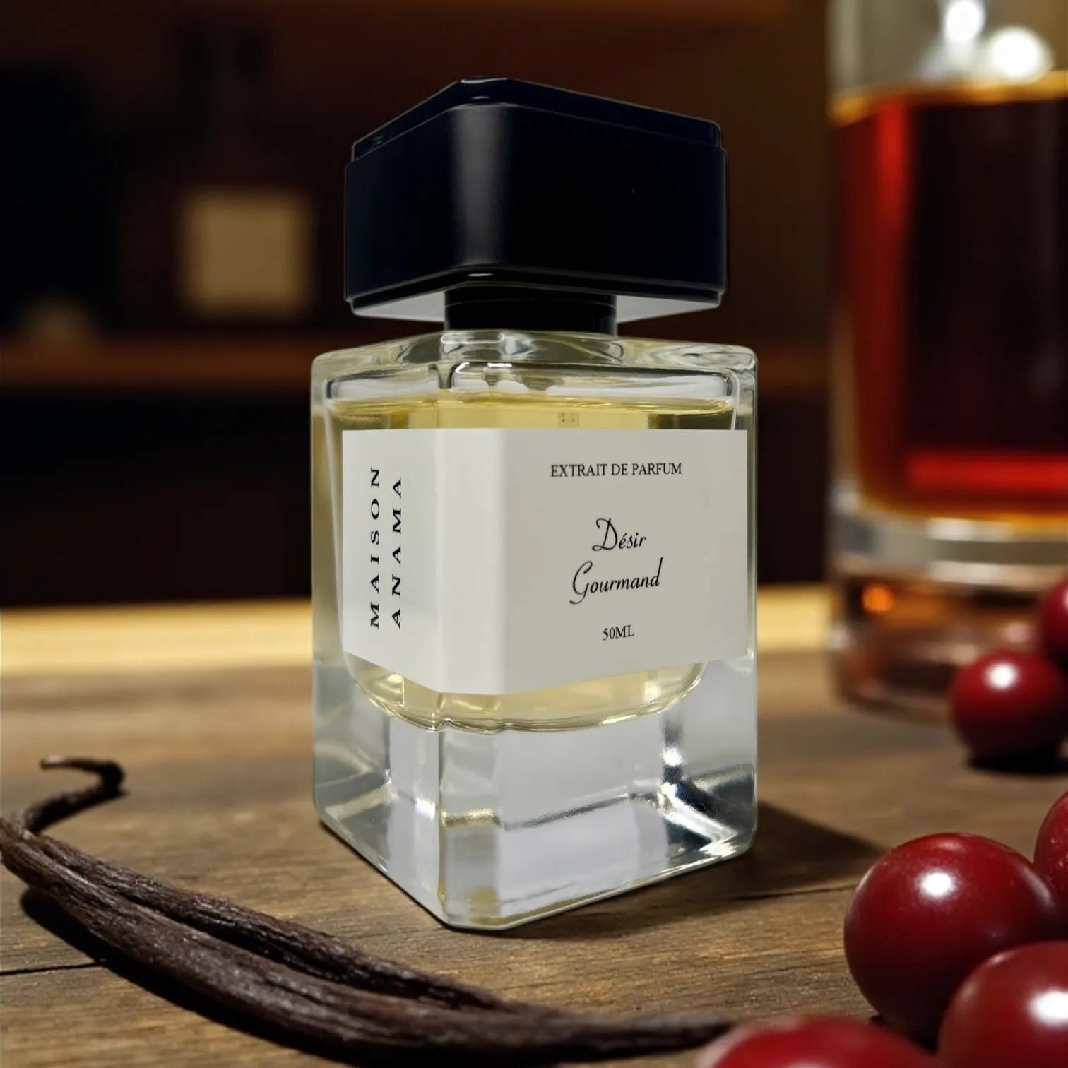 Parfum Desir Gourmand ANAMA - extrait de parfum 50ml, notes de cerise de vanille.