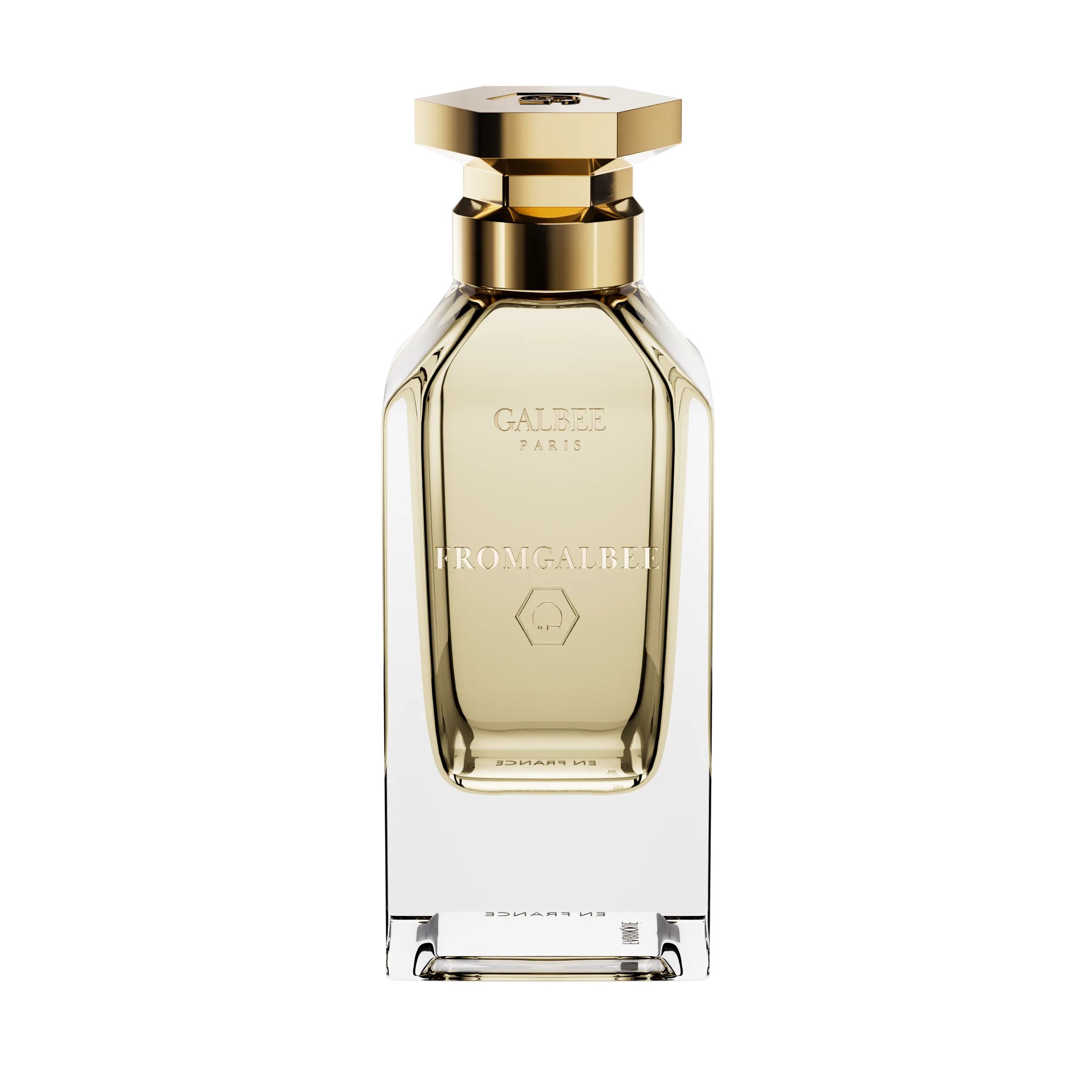 Parfum Fromgalbee de GALBEE Paris – flacon élégant en verre transparent avec bouchon raffiné, fragrance unisexe aux notes de souci, jasmin, fleur d’oranger, ambre, vanille et musc
