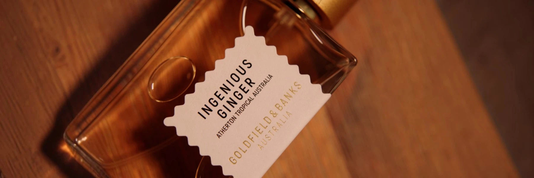 bannière ingenious ginger de la maison de parfum de niche goldfield & banks version desktop