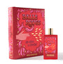 Flacon du parfum de niche Balle Rouge de Mes Bisous — parfum oriental floral unisexe s’ouvrant sur poivre rose, bergamote et citron, puis un cœur sensuel d’iris, rose et ambre, pour finir sur un fond chaud de vanille, fève tonka, musc, patchouli et cèdre.
