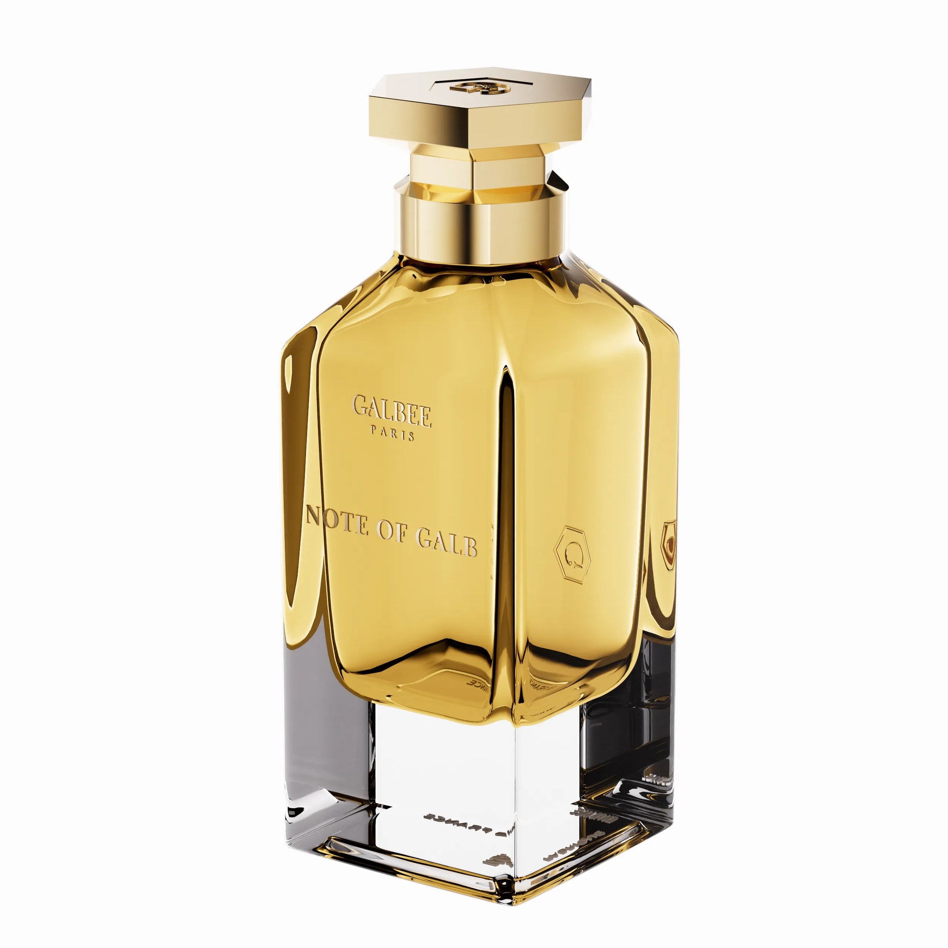 Parfum Note of Galb de GALBEE Paris – flacon élégant en verre transparent avec bouchon raffiné, fragrance lumineuse et raffinée aux notes florales et musquées
