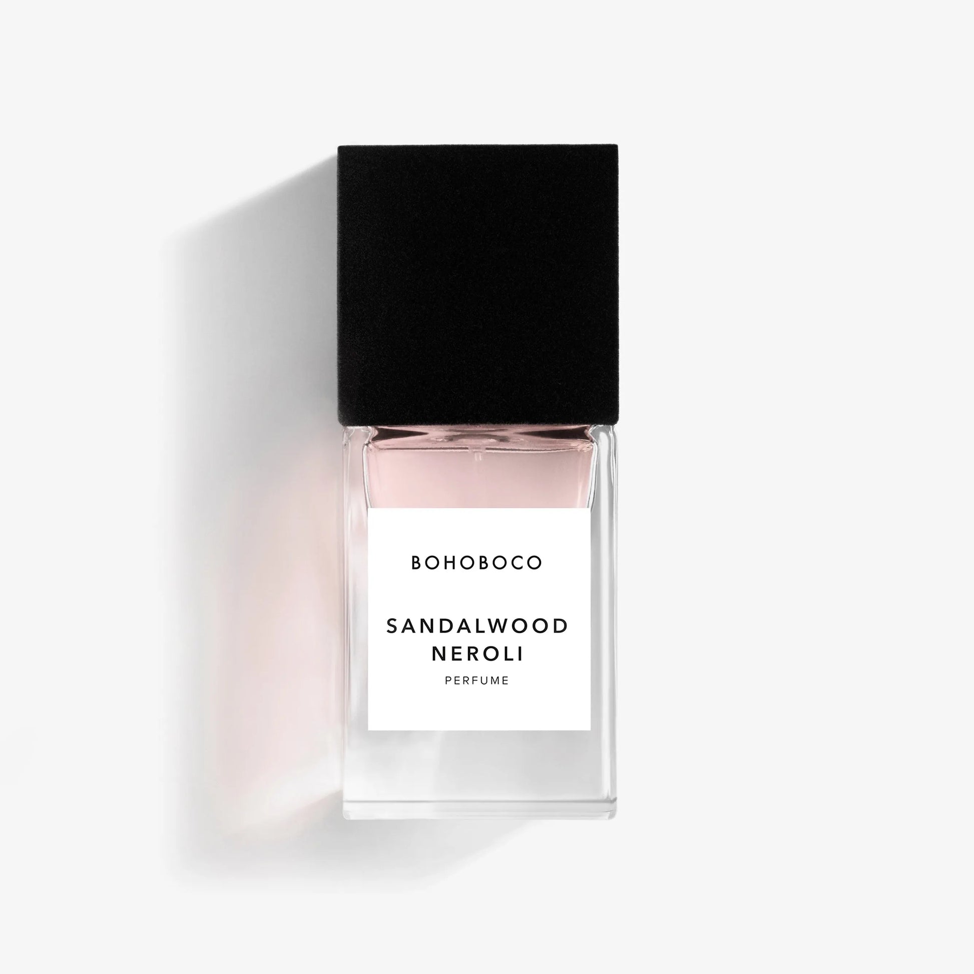 Flacon Bohoboco Sandalwood Neroli – parfum boisé-floral hespéridé, avec le santal, le néroli, orange sanguine, jasmin, musc, pour un sillage apaisant et lumineux