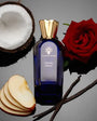 Parfum Vanilla Island de la maison Les Princes du Golfe – flacon raffiné en verre transparent avec bouchon élégant, fragrance gourmande et chaleureuse aux notes suaves de vanille et d’exotisme

