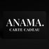 carte cadeau anama avec un fond noir. une carte noir avec le logo anama en blanc.