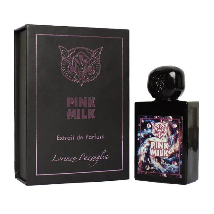 Flacon du parfum de niche Pink milk de la maison lorenzo pazzaglia et sa boite