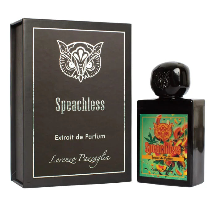 Flacon du parfum de niche Speachless de Lorenzo Pazzaglia, extrait sensuel et captivant.