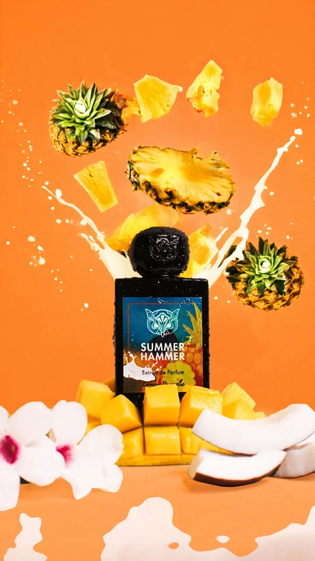 summer hammer lorenzo pazzaglia banniere home page avec ananas explosion de lait coco jasmin format mobile
