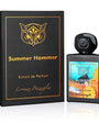 Flacon du parfum Summer Hammer de la maison Lorenzo Pazzaglia, extrait de parfum solaire, fruité et boisé, symbole d’un été vibrant et sensuel.