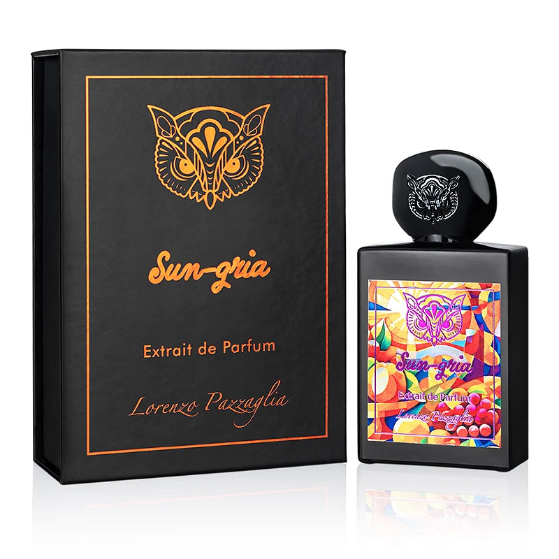 Flacon du parfum Sun Gria de Lorenzo Pazzaglia, extrait fruité et solaire.