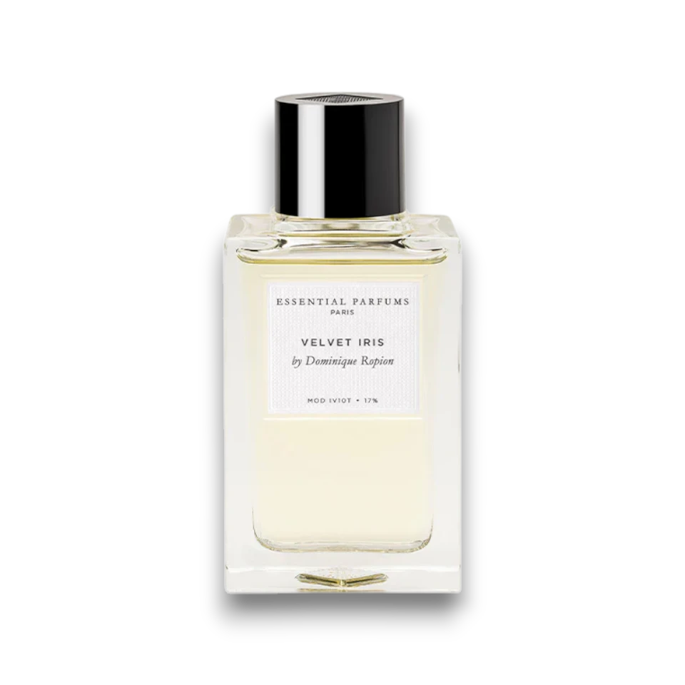 Packshot du parfum de niche de la maison Essential parfum velvet iris 